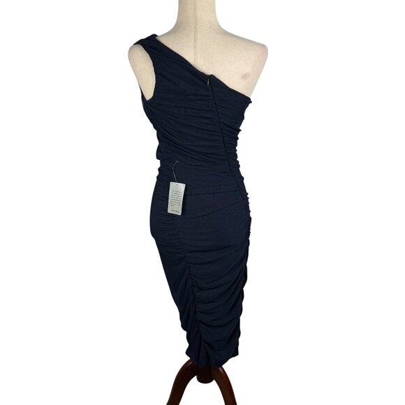 NWT LOVE X DESIGN One-Shoulder Mesh Body Con Dress Size Medium - Picture 5 of 16
